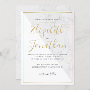 Trendy Typography   Uitnodiging voor chic Marble W