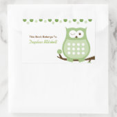 Trendy Uil (Groen) Custom Book Bord Sticker (Tas)