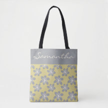 Trendy Ultimate Grey & Yellow floral Patroon