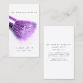 Trendy Ultra Violet Paars Silver Makeup Artist Visitekaartje (Voorkant / Achterkant)