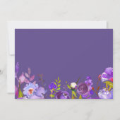 Trendy Ultra Violet Paarse Floral Save the Date (Achterkant)