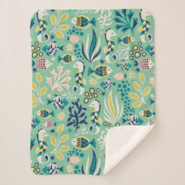 Trendy Underwater Design Sherpa Deken