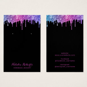 Trendy Unicorn Glitter Drift Earning Display Visitekaartje