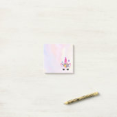 Trendy Unicorn met Floral Crown & Butterflies Post-it® Notes (Op bureau)