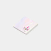 Trendy Unicorn met Floral Crown & Butterflies Post-it® Notes (Schuin)