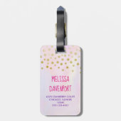 Trendy Unicorn met Flowers Butterflies en Confetti Bagagelabel (Achterkant verticaal)