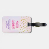 Trendy Unicorn met Flowers Butterflies en Confetti Bagagelabel (Achterkant horizontaal)