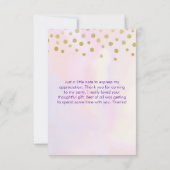 Trendy Unicorn met Flowers Butterflies en Confetti Bedankkaart (Achterkant)