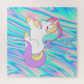 Trendy Unicorn Rainbow Holographic Legpuzzel (Horizontaal)