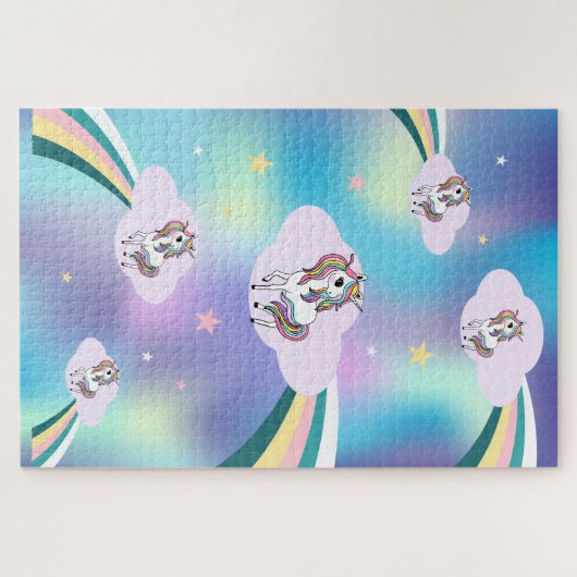 Trendy Unicorns Rainbow Legpuzzel (Horizontaal)