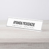 Trendy uniek creatief minimalistisch ontwerp bureau naambordje (Voorkant)