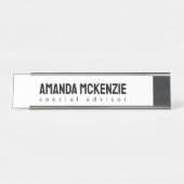 Trendy uniek creatief minimalistisch ontwerp bureau naambordje (Voorkant)