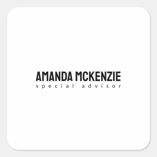 Trendy uniek creatief minimalistisch ontwerp vierkante sticker (Voorkant)