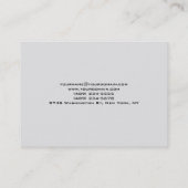 Trendy, uniek horizontaal roze zwart grijs monogra visitekaartje (Achterkant)