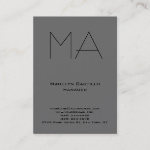 Trendy, uniek professioneel dim grijs monogram visitekaartje