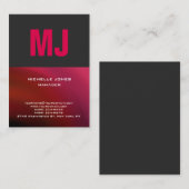 Trendy unieke grijze professionele monogram visitekaartje (Voorkant / Achterkant)