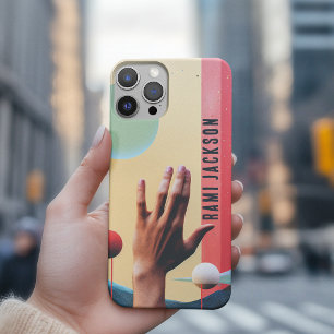 Trendy Unieke Kleurrijke Abstracte Monogram Naam Case-Mate iPhone Case