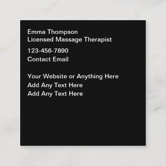 Trendy Unieke Massage Therapeut Visitekaartjes (Achterkant)