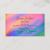 Trendy Unieke neon Roze Blauw abstracte golven Visitekaartje (Achterkant)