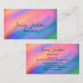 Trendy Unieke neon Roze Blauw abstracte golven Visitekaartje (Voorkant / Achterkant)