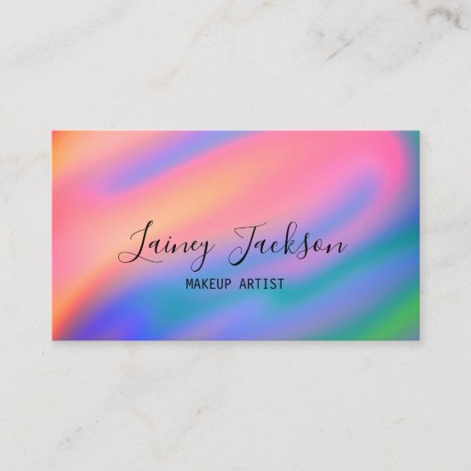 Trendy Unieke neon Roze Blauw abstracte golven Visitekaartje (Voorkant)