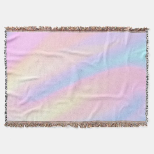 Trendy Unieke pastel Roze Blauw abstracte golven Deken (Voorkant)