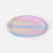 Trendy Unieke pastel Roze Blauw abstracte golven Papieren Bordje (Gekanteld)
