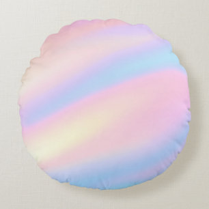 Trendy Unieke pastel Roze Blauw abstracte golven Rond Kussen