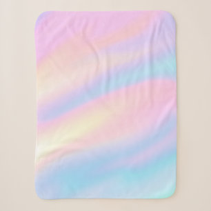 Trendy Unieke pastel Roze Blauw abstracte golven Sherpa Deken