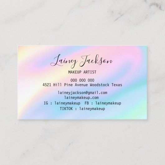 Trendy Unieke pastel Roze Blauw abstracte golven Visitekaartje (Achterkant)