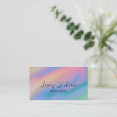 Trendy Unieke Roze Blauw abstracte golven Visitekaartje (Staand voorkant)