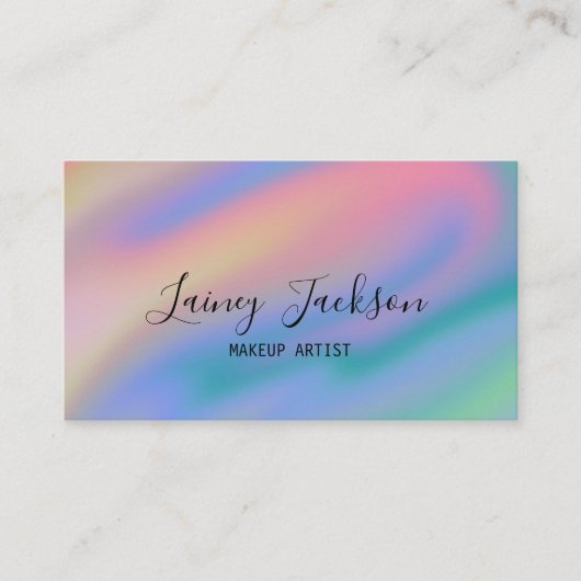 Trendy Unieke Roze Blauw abstracte golven Visitekaartje (Voorkant)