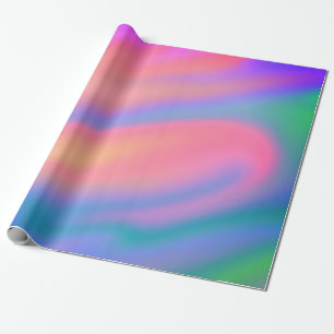 Trendy Unieke Roze Blauw groene abstracte golven Cadeaupapier