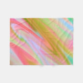 Trendy Unieke Roze Blauw groene abstracte golven Fleece Deken (Voorkant (Horizontaal))