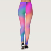 Trendy Unieke Roze Blauw groene abstracte golven Leggings (Achterkant)