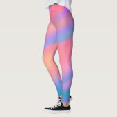 Trendy Unieke Roze Blauw groene abstracte golven Leggings (Links)