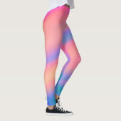 Trendy Unieke Roze Blauw groene abstracte golven Leggings (Rechts)