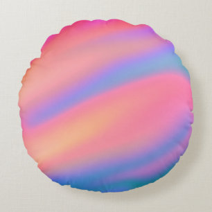 Trendy Unieke Roze Blauw groene abstracte golven Rond Kussen