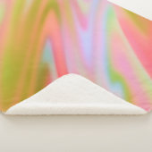 Trendy Unieke Roze Blauw groene abstracte golven Sherpa Deken (3/4)