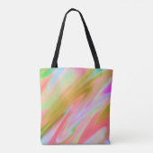 Trendy Unieke Roze Blauw groene abstracte golven Tote Bag (Achterkant)