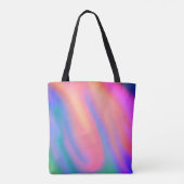 Trendy Unieke Roze Blauw groene abstracte golven Tote Bag (Achterkant)