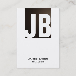 Trendy unieke sepia witte verticale effen monogram visitekaartje