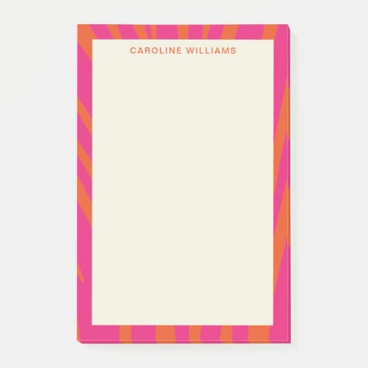 Trendy Unique Bold Rood Roze Abstract Girly Naam Post-it® Notes (Voorkant)