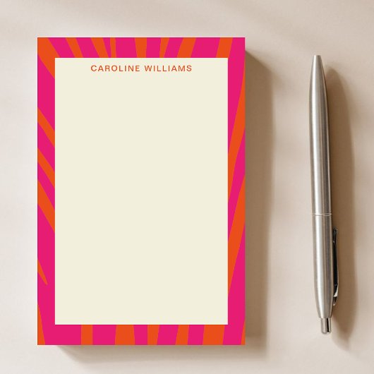 Trendy Unique Bold Rood Roze Abstract Girly Naam Post-it® Notes