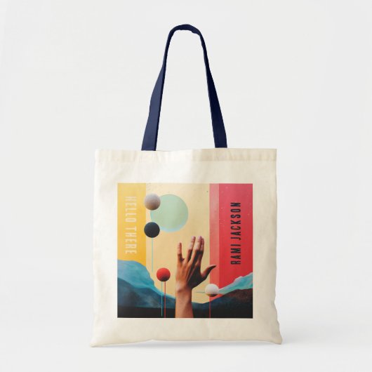 Trendy Unique Cool Kleurrijke Abstracte Naam Tote Bag (Voorkant)