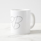 Trendy Unique Creative Monogram Initiaal Letters Grote Koffiekop (Voorkant rechts)