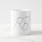 Trendy Unique Creative Monogram Initiaal Letters Grote Koffiekop (Voorkant)