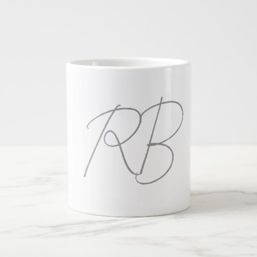 Trendy Unique Creative Monogram Initiaal Letters Grote Koffiekop (Voorkant)