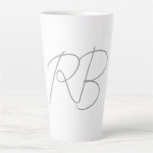 Trendy Unique Creative Monogram Initiaal Letters Latte Mok (Voorkant)