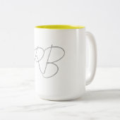 Trendy Unique Creative Monogram Initiaal Letters Tweekleurige Koffiemok (Voorkant rechts)
